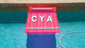 CYA overstabilization, raft in pool