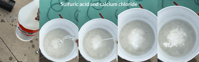 Ácido sulfúrico y cloruro de calcio