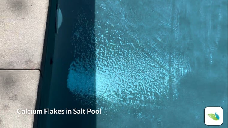 white flakes, calcium flakes in salt pool, white flakes in pool