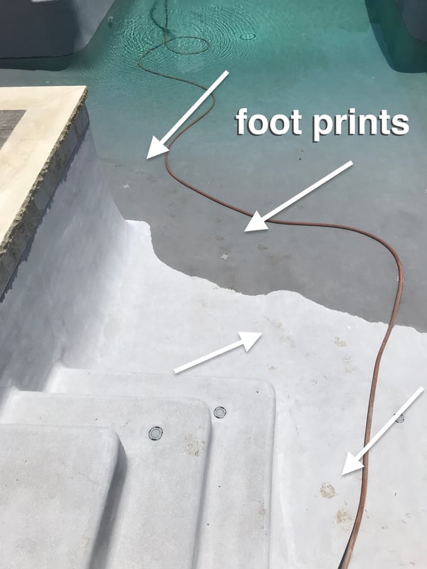 footprints on plaster