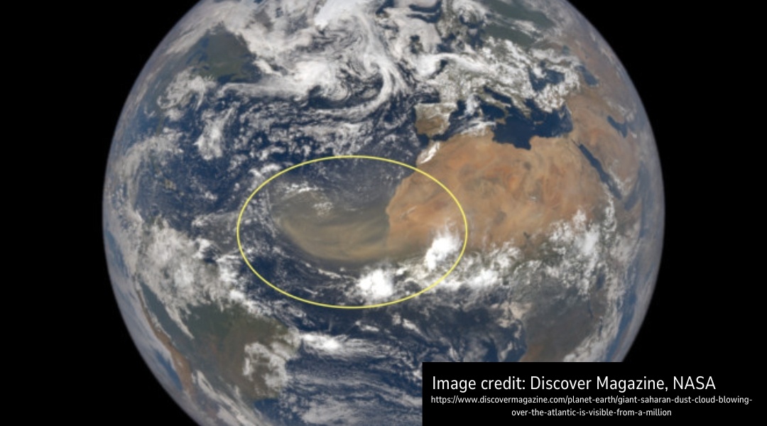 Saharan dust cloud from space, NASA, Discover Magazine