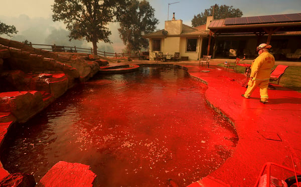 wildfire retardant, wildfire pool, fires and pools, fire extinguishers and pools