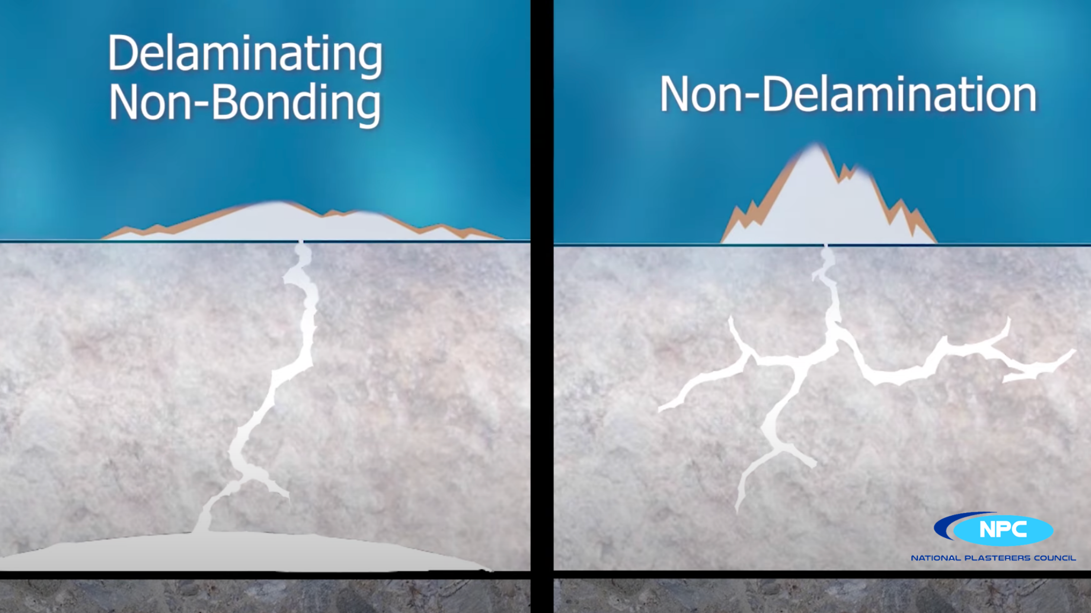 delaminating non-bonding vs non-delamination