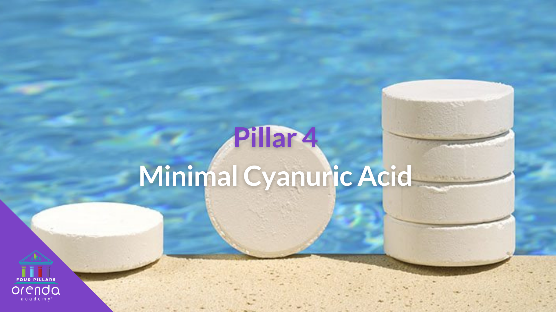 Orenda four pillars, Orenda Pillar 4, minimal cyanuric acid, reduce cyanuric acid, dilute CYA, remove CYA, how much CYA