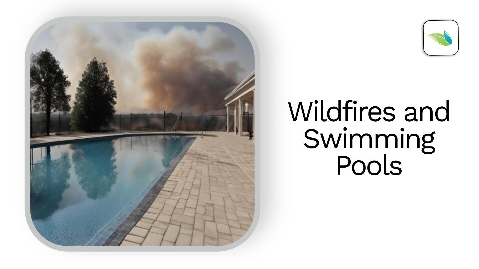 wildfire smoke and ash in the distance behind a nice swimming pool